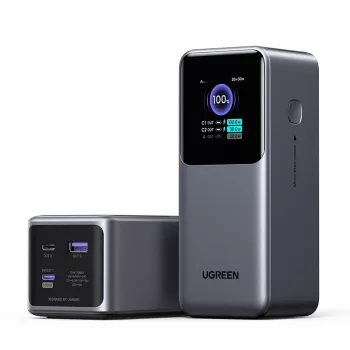 Ugreen 20000mAh 130W greitojo įkrovimo powerbankas, pilkai sidabrinis
