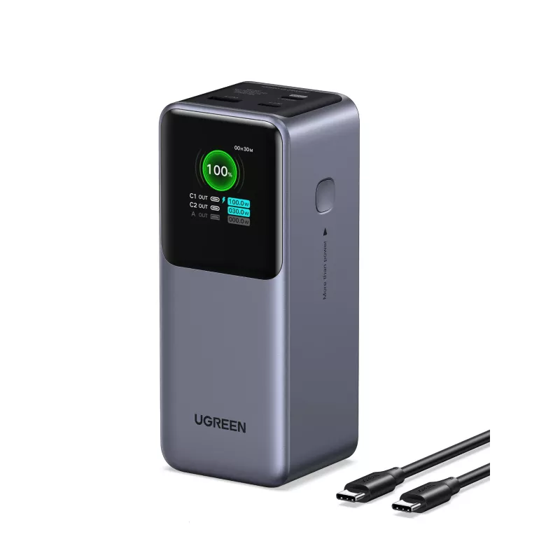 Ugreen 20000mAh 130W greitojo įkrovimo powerbankas, pilkai sidabrinis