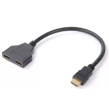 Microconnect HDMI Y-Splitter kabelis, 0.2 m, HDMI A tipas (standartinis), 2 x HDMI A tipas (standartinis), 1920 x 1200 pikselių, juodas