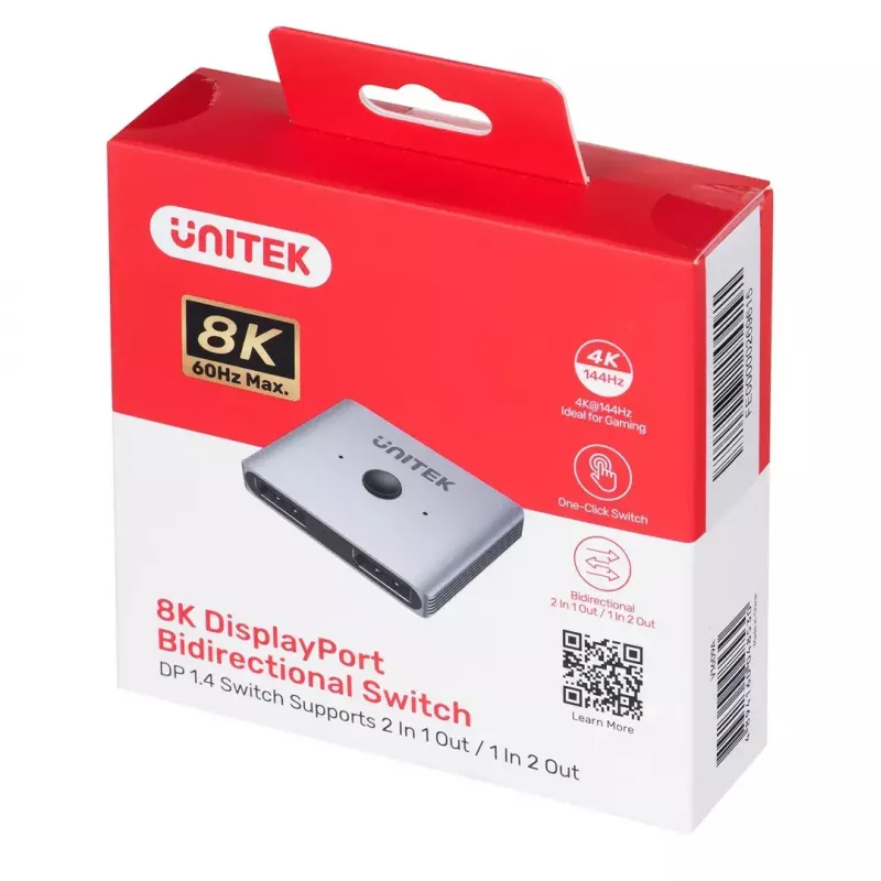 Unitek Bidirectional Switch DP 1.4 8K 2-in-1 V1609A