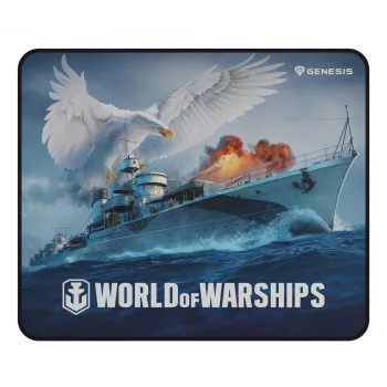 Pelės kilimėlis GENESIS NPG-1738 Carbon 500 World of Warships, 300×250 mm, audinys/guma, spalvotas, atsparus vandeniui