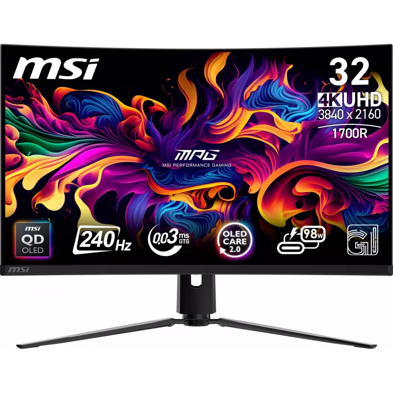Monitorius MSI MPG 321CURX QD-OLED 31,5 col. 4K UHD juodas