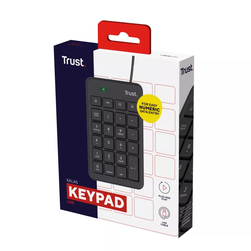 Trust 22221 skaitmeninis klaviatūros blokas nešiojamam/personaliniam kompiuteriui USB juodas