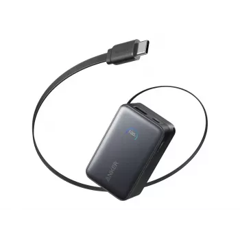 Powerbank Anker Nano 45W su integruotu ištraukiamu USB-C kabeliu A1638H11 10000 mAh Juoda