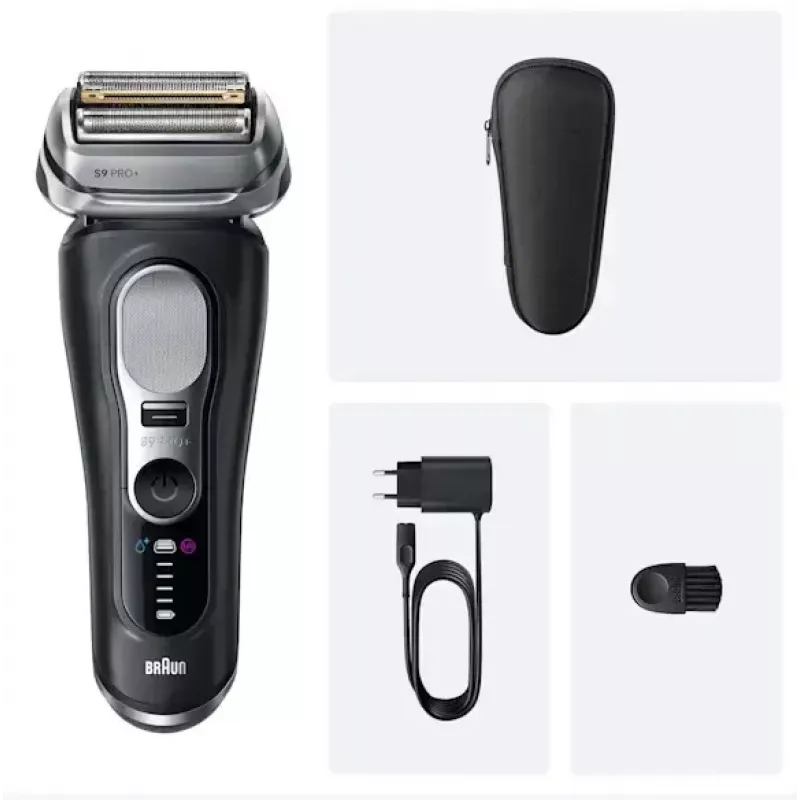 Braun Series 9 Pro+ 9600s skustuvas su folija, trimmeriu, juodas