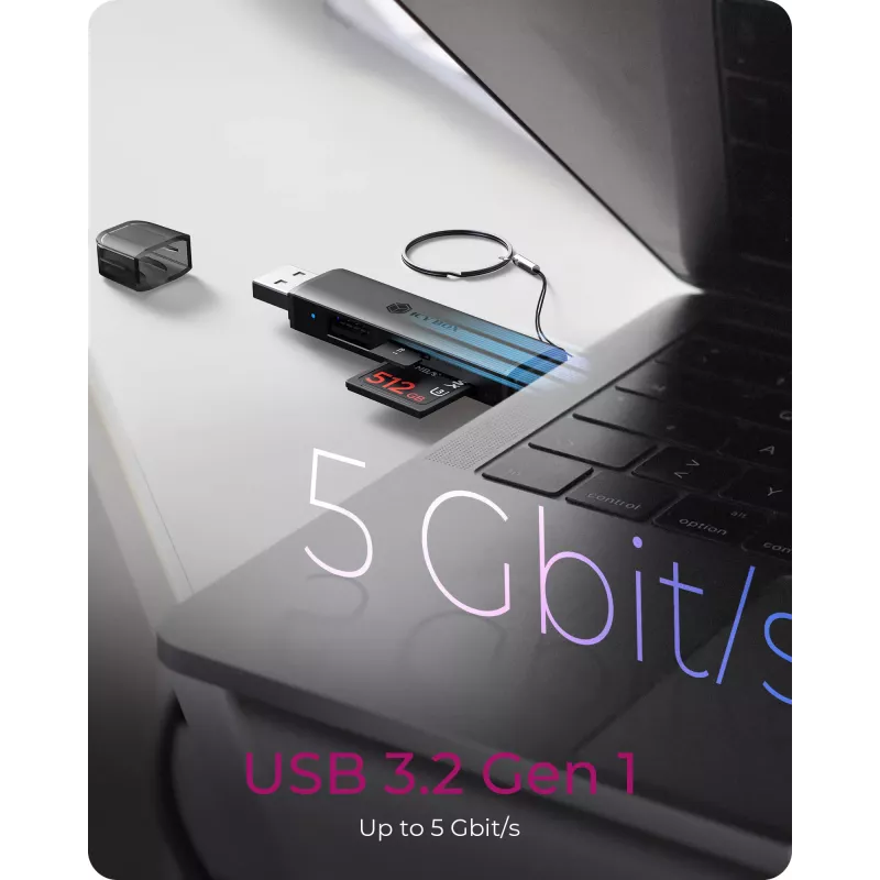 Kortelių skaitytuvas ICY BOX 61179 USB 3.2 Gen1 3-in-1, USB Type-C ir Type-A jungtimis
