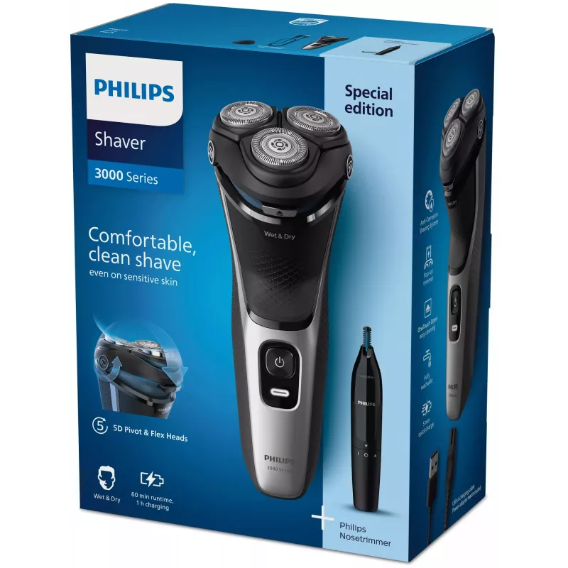 Elektrinis skustuvas Philips S3143/02 Šlapias ir sausas PowerCut ašmenų sistema