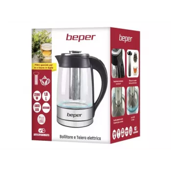 Elektrinis virdulys Beper 1,8 L 2200 W Skaidrus