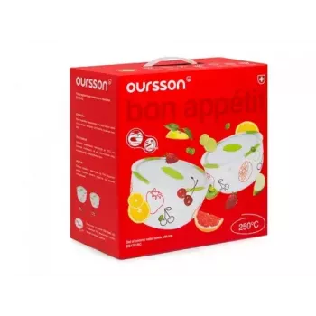 Salotų dubuo OURSSON BS4781RC/GA apvalus keraminis įvairiaspalvis 2 vnt.