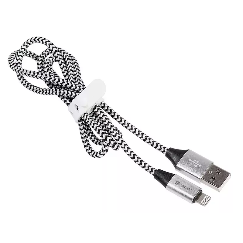 Tracer TRAKBK46268 USB 2.0 laidas su Lightning jungtimi, 1 m, juodas/sidabrinis