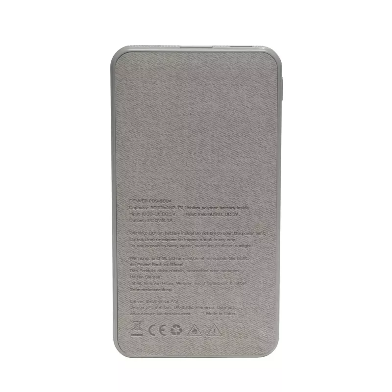 Nešiojama baterija DENVER PBS-5004 5000 mAh pilka