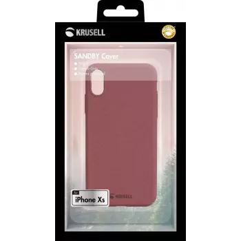 Krusell Sandby dėklas su pinigine iPhone X/XS bordo spalvos