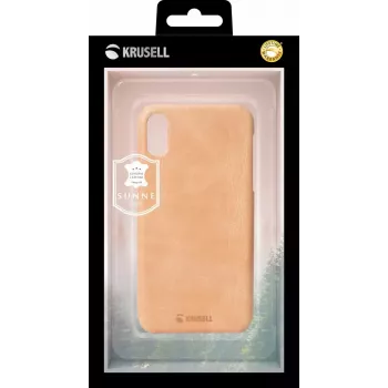 Apsauginis telefono dėklas Krusell Sunne, skirtas Apple iPhone XR — vintage nude spalva, plonas kietas apvalkalas