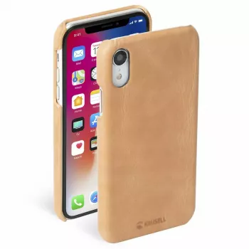 Apsauginis telefono dėklas Krusell Sunne, skirtas Apple iPhone XR — vintage nude spalva, plonas kietas apvalkalas