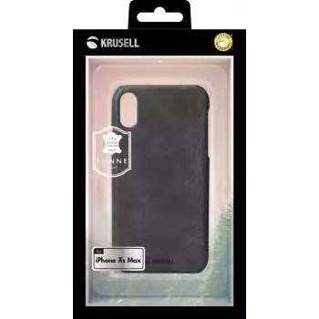 Apsauginis telefono dėklas Krusell Sunne, skirtas Apple iPhone XS Max – vintage juodos spalvos