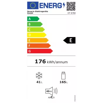 Severin DT 8760 šaldytuvas su šaldikliu 206 L