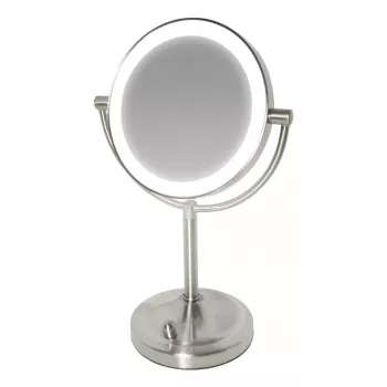 HoMedics MIR-8150-EU stalinis veidrodis su apšvietimu, apvalus, nerūdijantis plienas