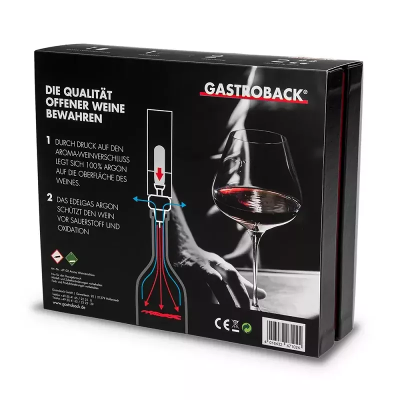 Decanterio kamštis Gastroback Aroma 47102 juodas nerūdijantis plienas