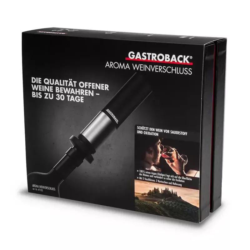Decanterio kamštis Gastroback Aroma 47102 juodas nerūdijantis plienas