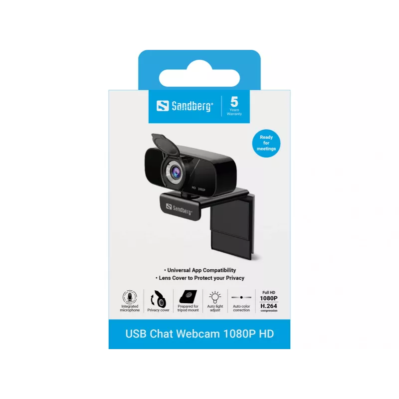 Sandberg USB Chat Webcam 1080P HD internetinė kamera