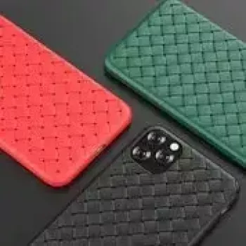 Minkštas dėklas Devia iPhone 11 Pro — austas raštas, raudonas