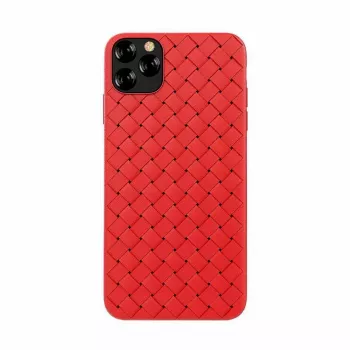 Minkštas dėklas Devia iPhone 11 Pro — austas raštas, raudonas