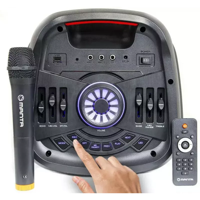 MANTA SPK5310 PRO nešiojamoji muzikos kolonėlė vakarėliams, 120 W RMS