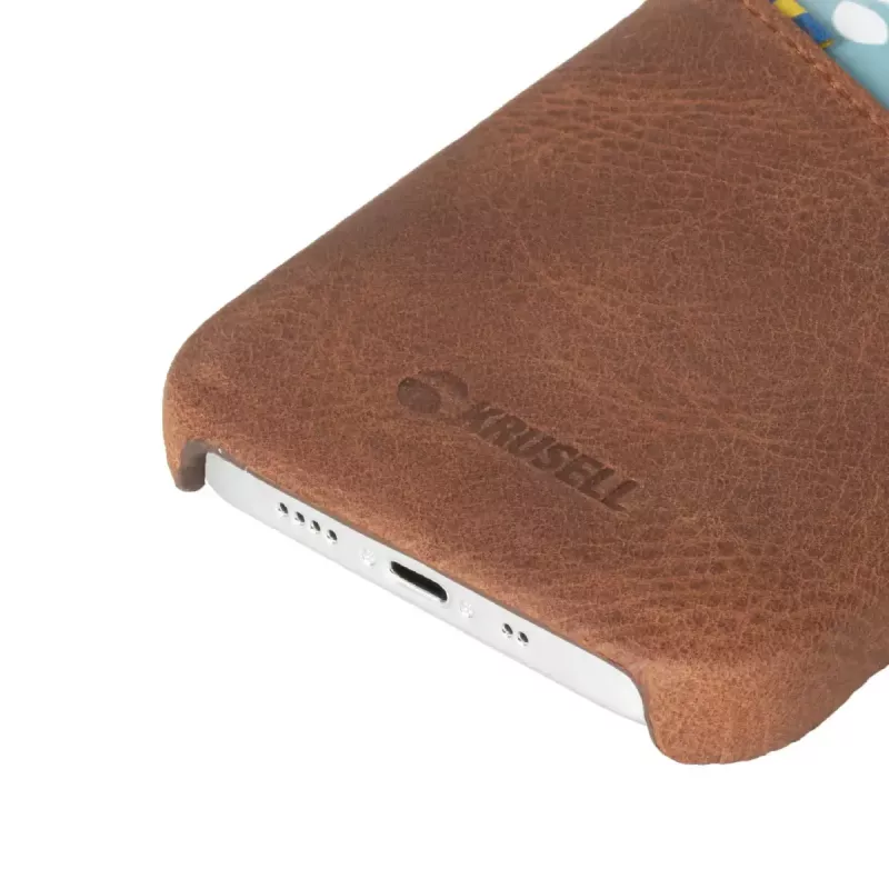 Krusell 62154 apsauginis dėklas iPhone 12 Mini, rudas