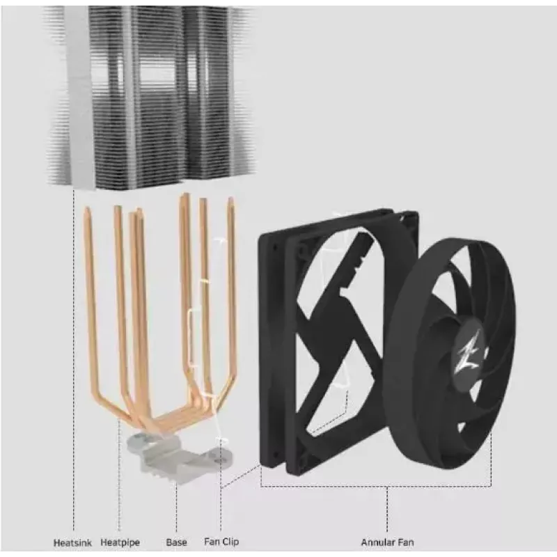 Procesoriaus aušintuvas ZALMAN CNPS10X PERFORMA ST su 120 mm ventiliatoriumi ir 4 šilumos vamzdeliais