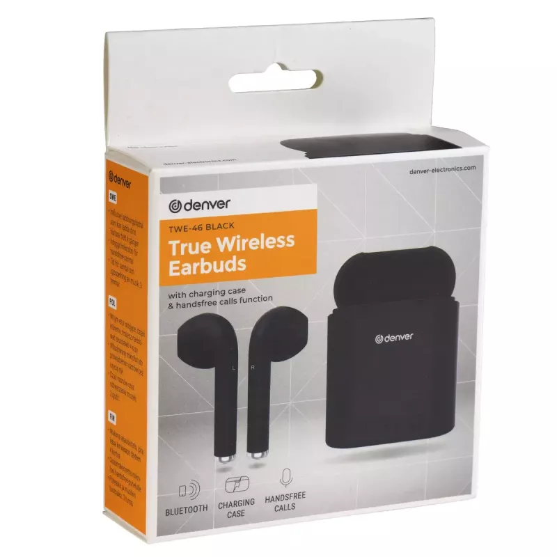 Belaidės ausinės Denver TWE-46BLACK