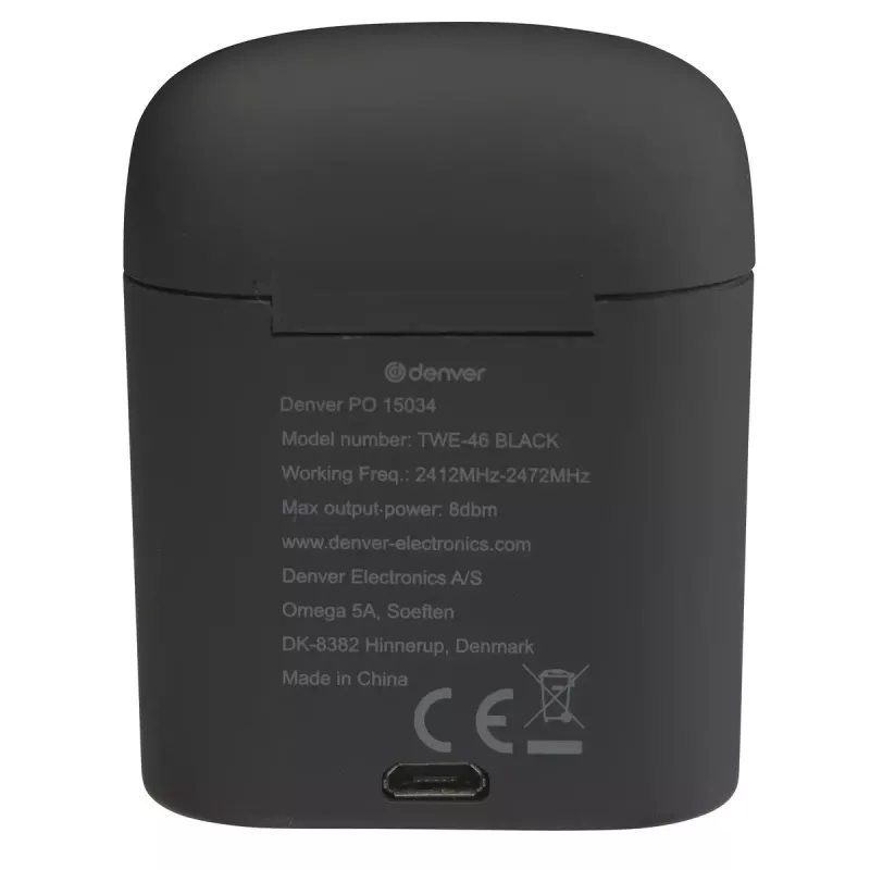 Belaidės ausinės Denver TWE-46BLACK