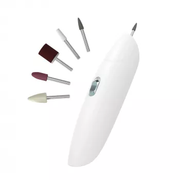 HoMedics 5-in-1 elektrinis manikiūro ir pedikiūro rinkinys su 5 antgaliais, baterijomis, plastikinis