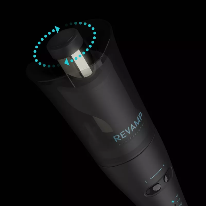 Revamp Progloss Hollywood Curl automatinis garbanojimo žnyplės Warm Black 3 m