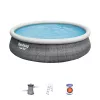 Pripučiamas baseinas Bestway 57372 apvalus 12362 L pilkas