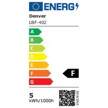 Išmanioji lemputė Denver LBF-402 Wi-Fi juoda permatoma energijos klasė F