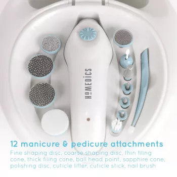 Manikiūro ir pedikiūro rinkinys HoMedics MAN-3023A-EU 2 antgaliai plastikiniai mėlyna balta