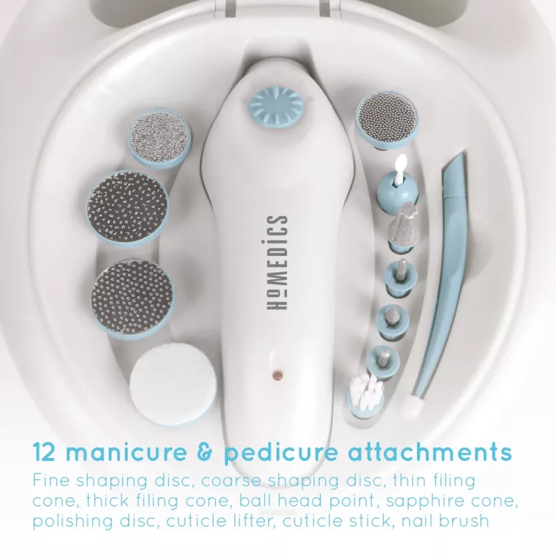 Manikiūro ir pedikiūro rinkinys HoMedics MAN-3023A-EU 2 antgaliai plastikiniai mėlyna balta