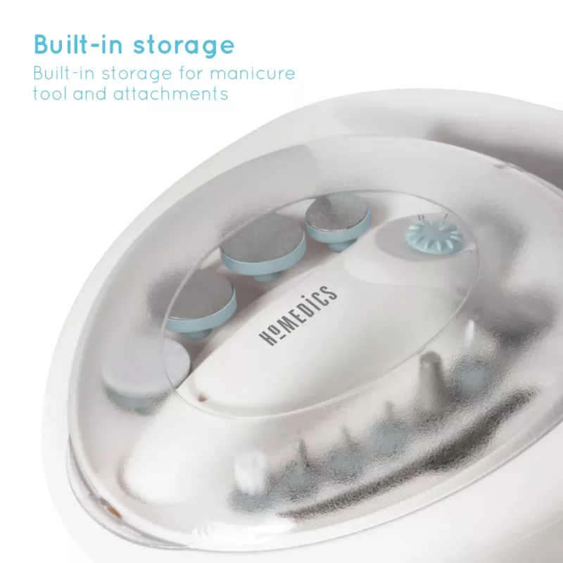 Manikiūro ir pedikiūro rinkinys HoMedics MAN-3023A-EU 2 antgaliai plastikiniai mėlyna balta