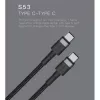 USB-C į USB-C laidas Orsen S53, 1 m, 3 A, raudonas