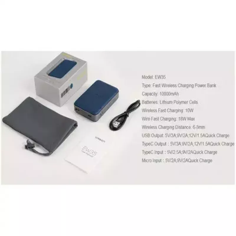 Nešiojamas maitinimo bankas Orsen EW35 10000mAh