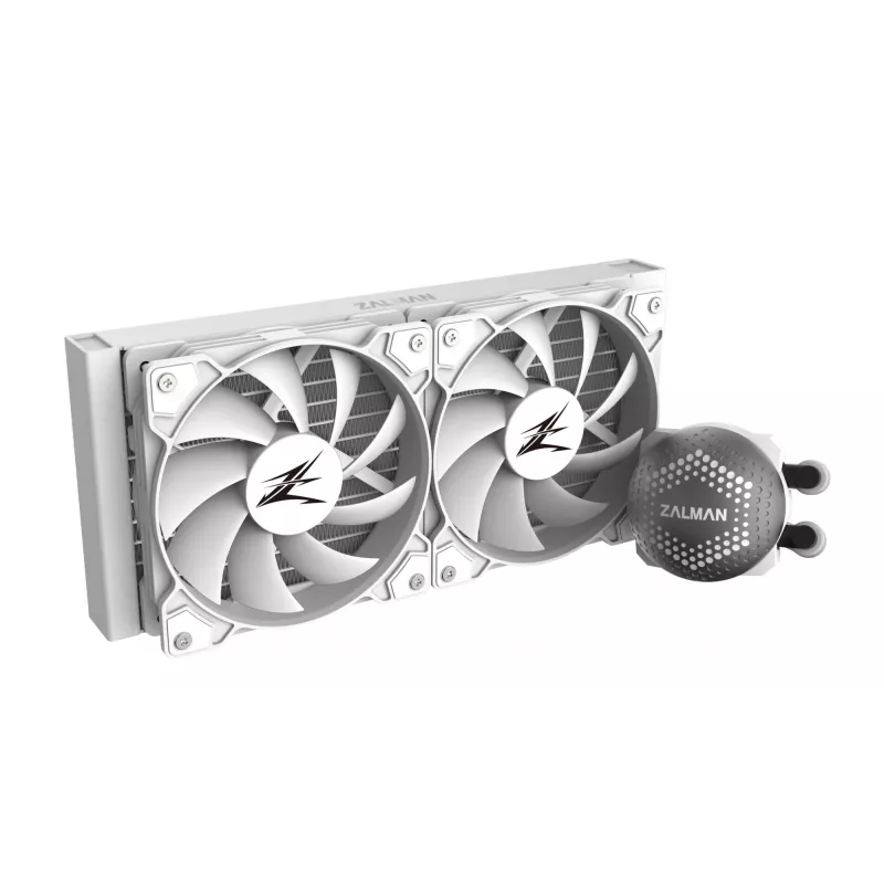 Zalman ALPHA24 Baltas CPU Skysčio Aušintuvas 240mm Radiatoriumi 2 x 120mm Ventiliatoriai ARGB Siurblys Dviejų Procesorių Visapusis Skysčio Aušintuvas 12 cm