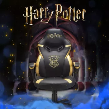 Žaidimų kėdė PC Subsonic Junior Hogwarts, minkštas sėdynės paminkštinimas, juoda/geltona
