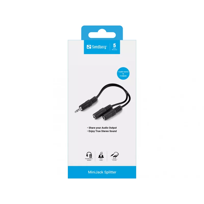 Audio skirstytuvas Sandberg MiniJack 1→2 502-16