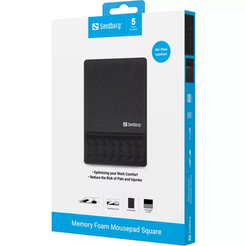 Sandberg Memory Foam Mousepad Square pelėdos kilimėlis su atminties putomis