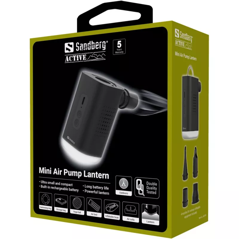 Sandberg Mini Air Pump Lantern 0,04 bar 200 l/min baterija 5V 2A