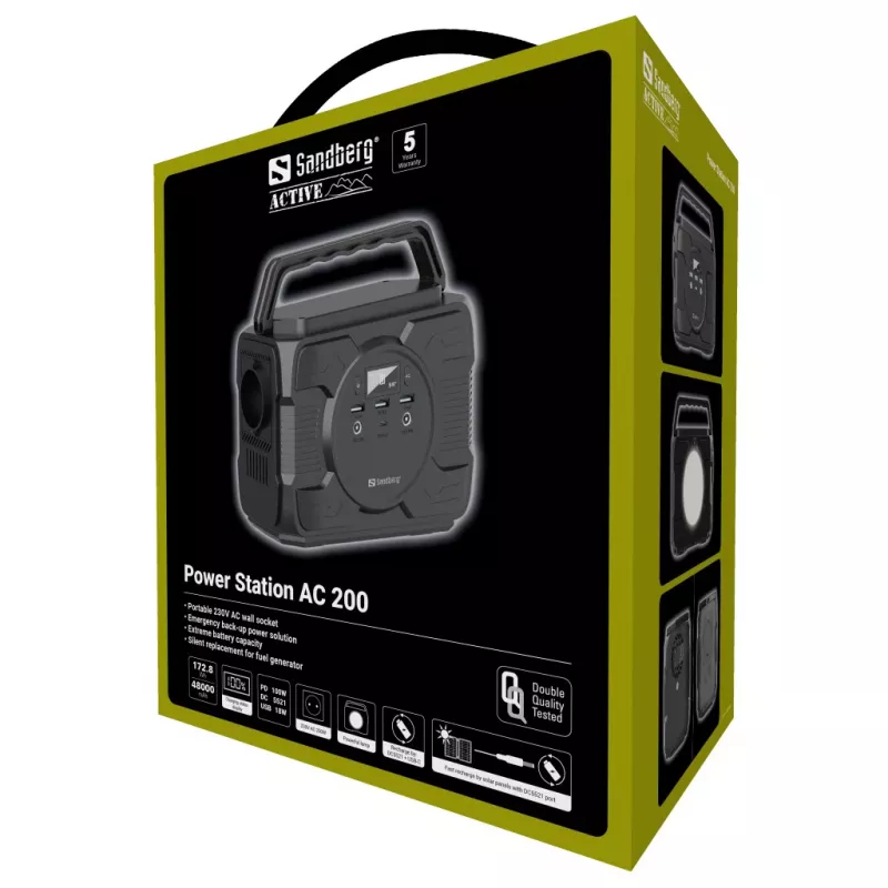 Nešiojama elektrinė Sandberg Power Station AC 200, 48000 mAh