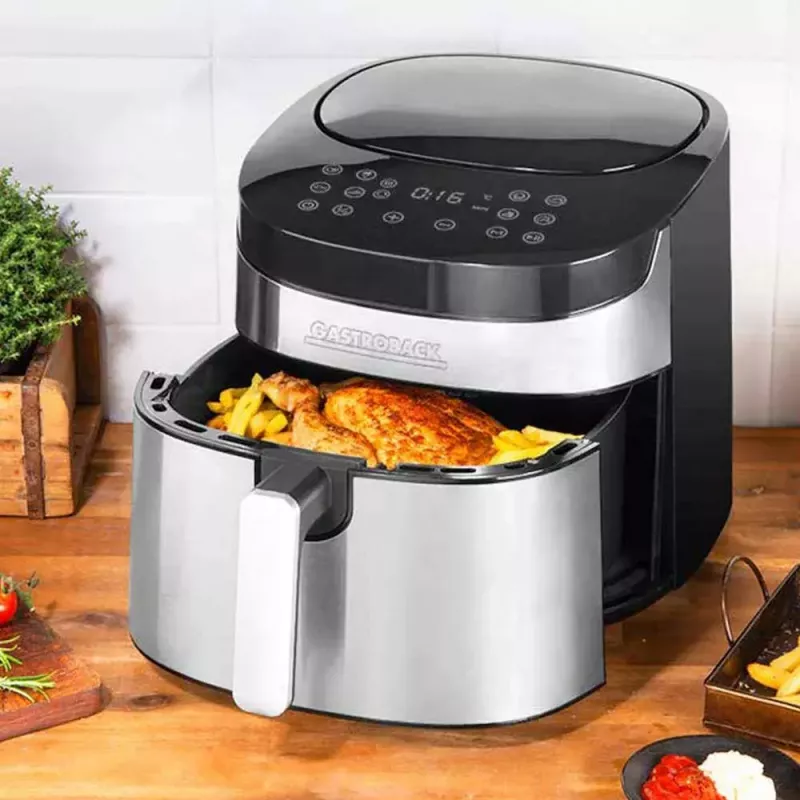 Karšto oro gruzdintuvė GASTROBACK Design Air Pro XXL 6,5 l 1600 W juodas nerūdijantis plienas