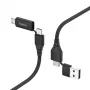 Hama 00201537 USB kabelis USB 2.0 1,5 m USB A/USB C USB C/Micro-USB B juodas