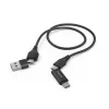 Hama 00201537 USB kabelis USB 2.0 1,5 m USB A/USB C USB C/Micro-USB B juodas