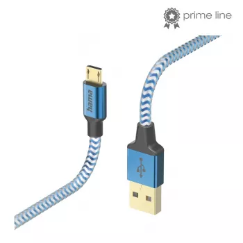 Hama Reflective USB 2.0 laidas USB A – Micro-USB B 1,5 m mėlynas